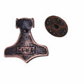 Viking Thor's Hammer Copper Lapel Pin