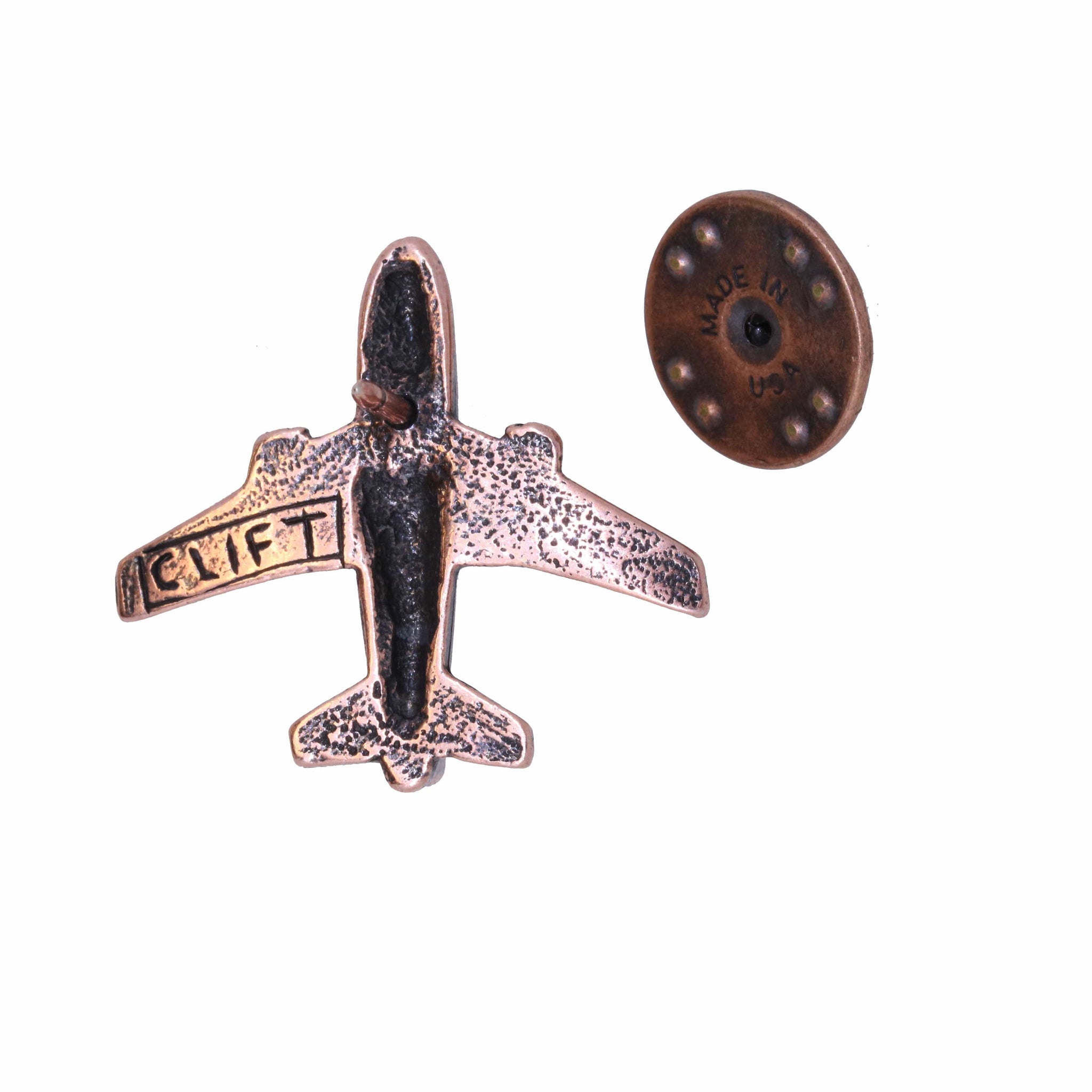 Jet Airplane Copper Lapel Pin – lapelpinplanet