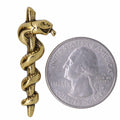 Rod of Asclepius Gold Lapel Pin
