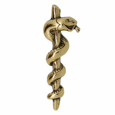 Rod of Asclepius Gold Lapel Pin | lapelpinplanet
