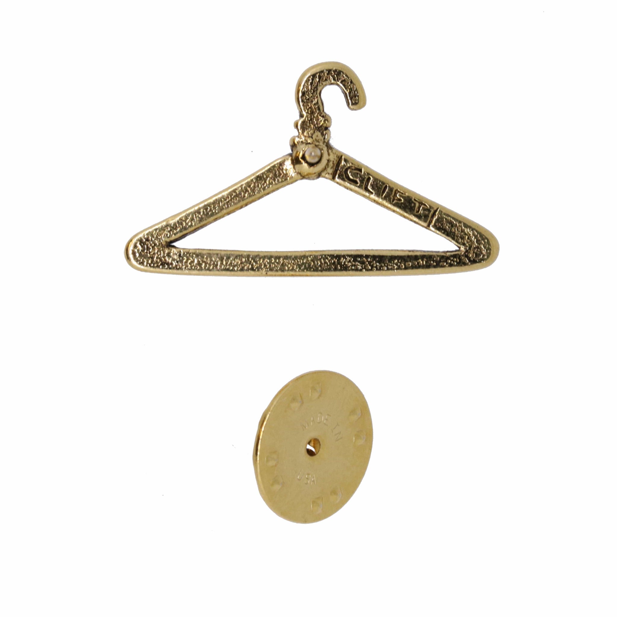 Wire Clothes Hanger Gold Lapel Pin – lapelpinplanet