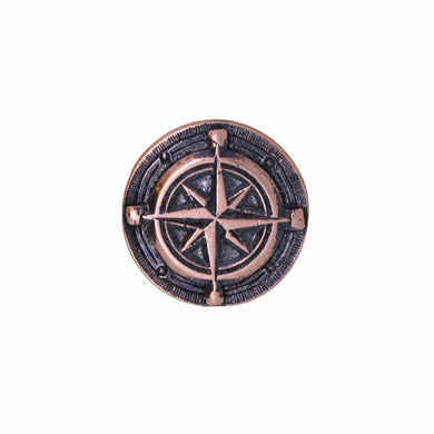 Compass Rose Copper Lapel Pin | lapelpinplanet