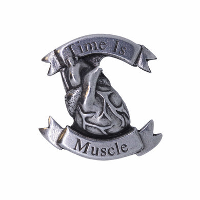 Time is Muscle Heart Attack Awareness Lapel Pin | lapelpinplanet