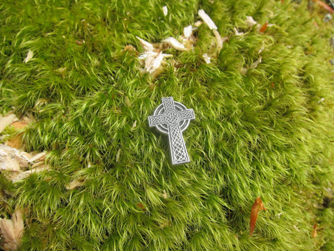Celtic Sun Cross Handcrafted From English Pewter Lapel Pin Badge