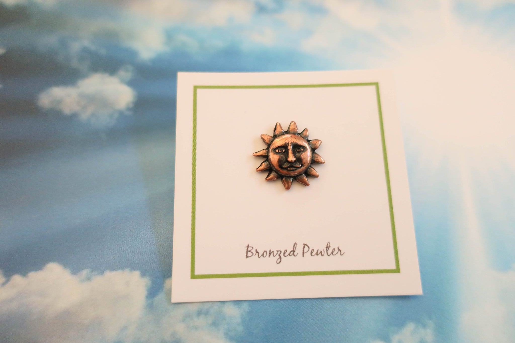 Sun Face Pin Sun Face Copper Lapel Pin - Radiant Energy | Lapel Pin Planet ...
