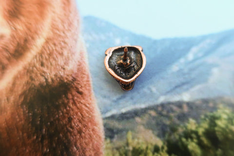 Bear Head Copper Lapel Pin