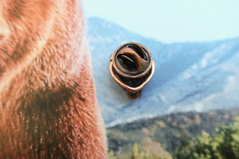 Bear Head Copper Lapel Pin