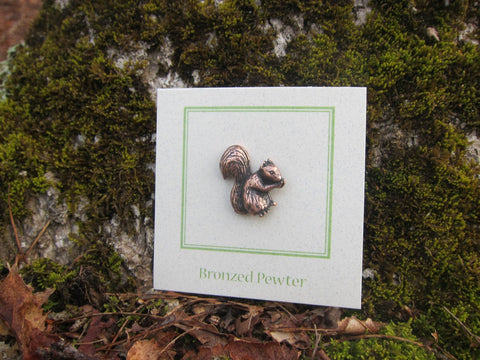 Squirrel Copper Lapel Pin
