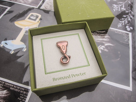 Ultrasound Wand Copper Lapel Pin