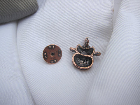 Vertebra Copper Lapel Pin