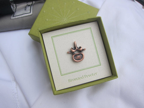 Vertebra Copper Lapel Pin