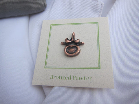 Vertebra Copper Lapel Pin
