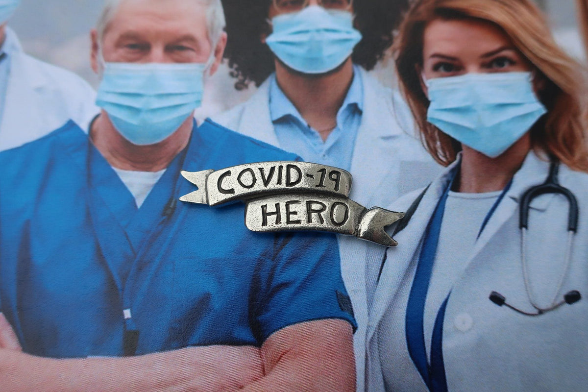 STOCKPINS Covid-19 Hero Lapel Pin - Recognition For Healthcare & Essential Workers