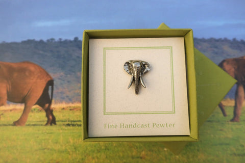 Elephant Head Lapel Pin