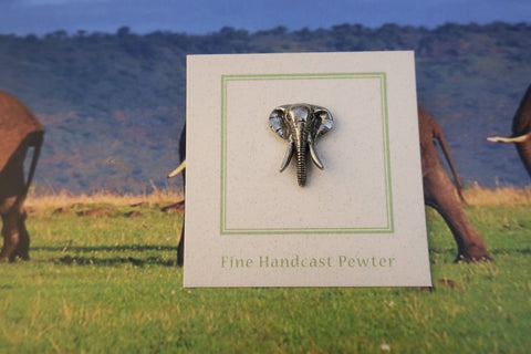 Elephant Head Lapel Pin
