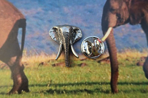 Elephant Head Lapel Pin