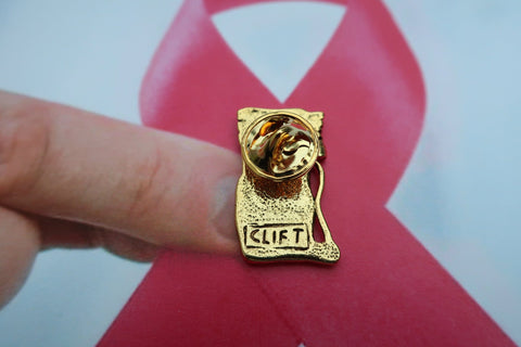 Breast Cancer Awareness Gold Lapel Pin