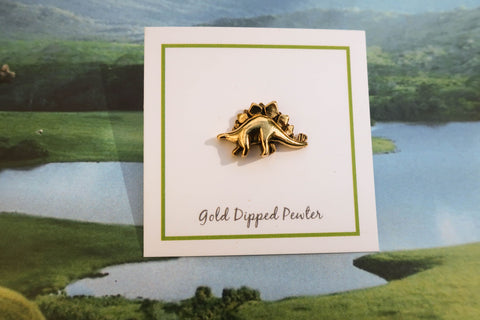 Stegosaurus Gold Lapel Pin