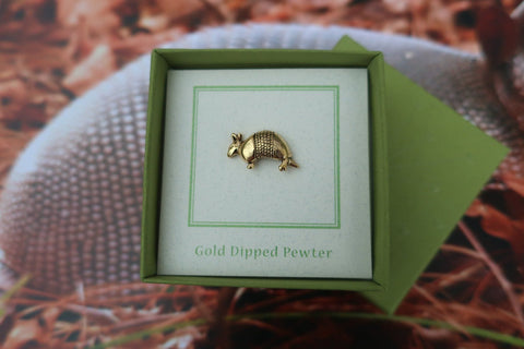 Armadillo Gold Lapel Pin