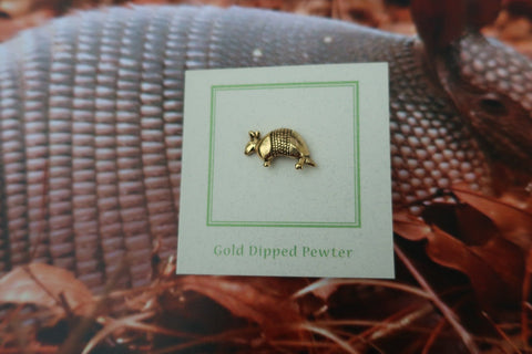 Armadillo Gold Lapel Pin