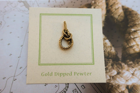 Bowline Knot Gold Lapel Pin