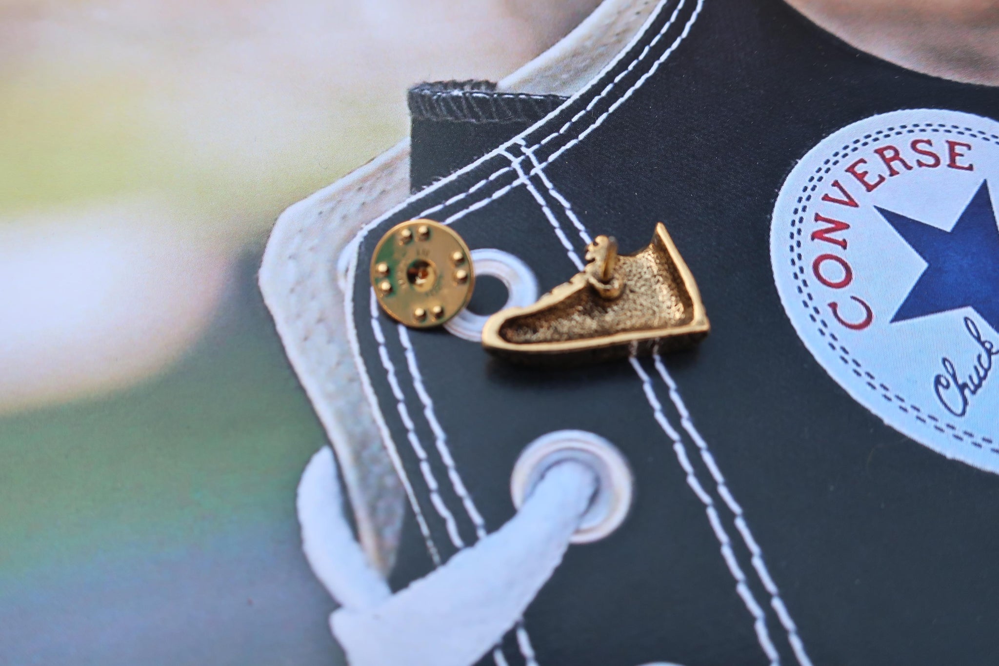 Converse Chuck Taylors Gold Lapel Pin | Lapel Pin Planet – lapelpinplanet