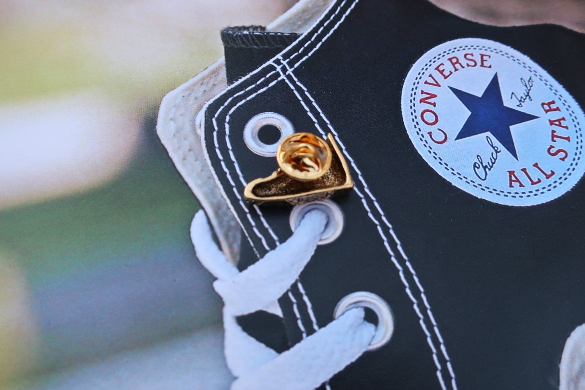 Converse Chuck Taylors Gold Lapel Pin | Lapel Pin Planet – lapelpinplanet