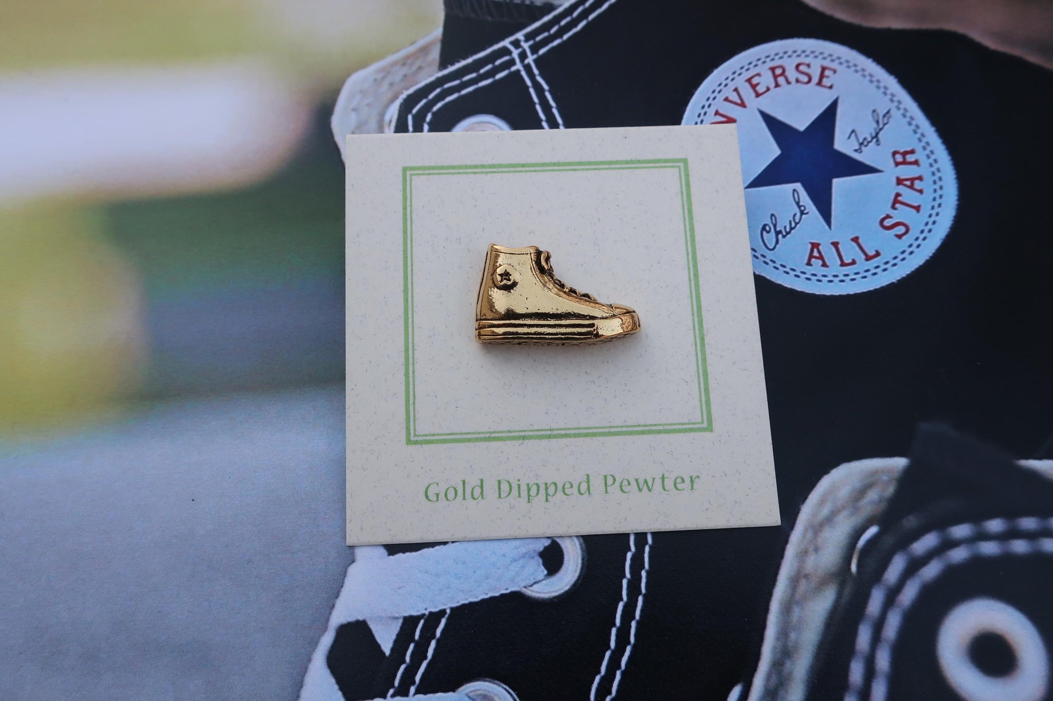 Converse Chuck Taylors Gold Lapel Pin | Lapel Pin Planet – lapelpinplanet