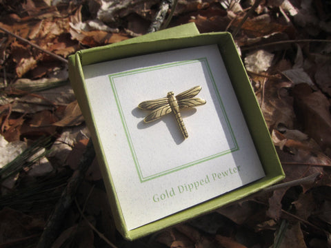Dragonfly Gold Lapel Pin
