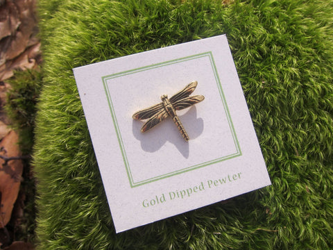 Dragonfly Gold Lapel Pin