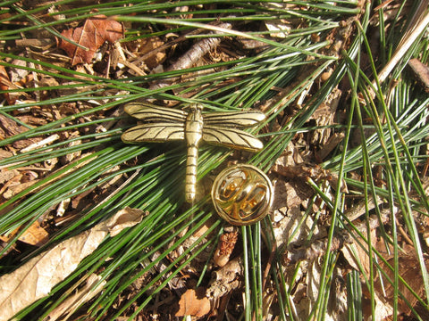 Dragonfly Gold Lapel Pin