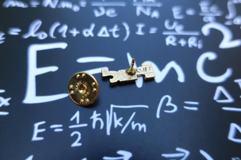 E=MC2 Gold Lapel Pin