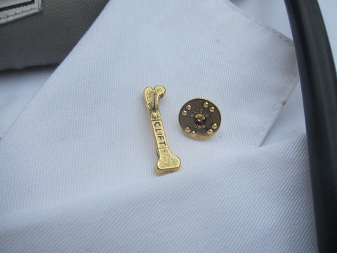 Femur Bone Gold Lapel Pin