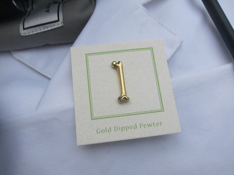 Femur Bone Gold Lapel Pin