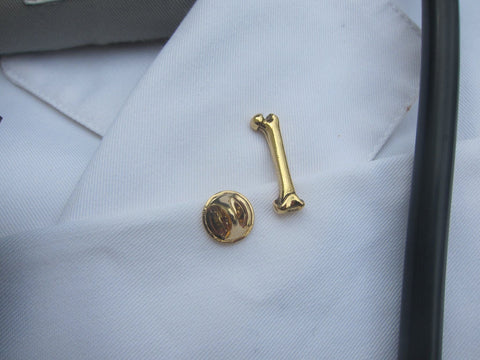 Femur Bone Gold Lapel Pin