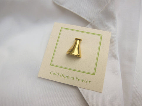 Flask Gold Lapel Pin