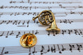 French Horn Gold Lapel Pin