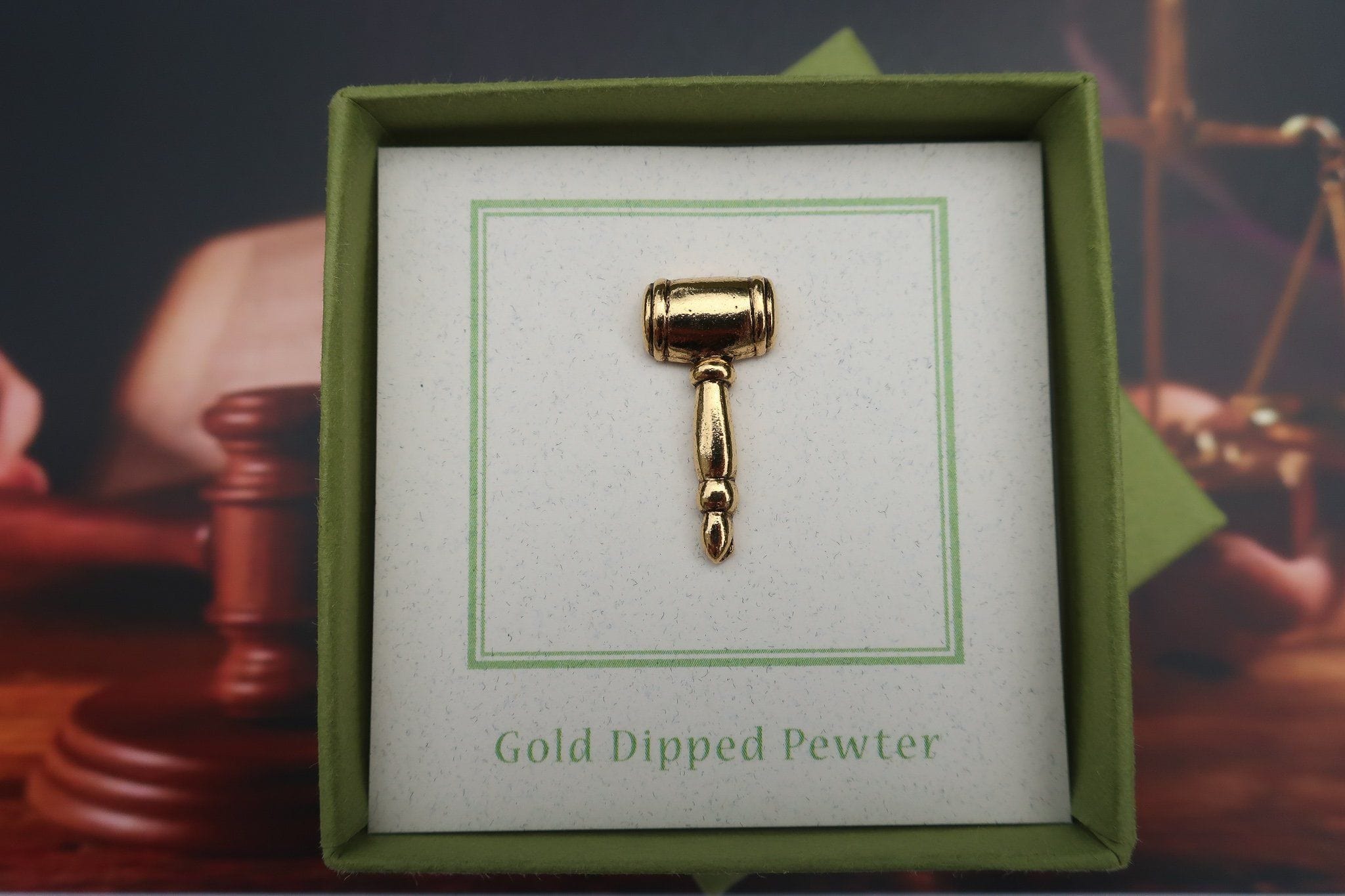 Gavel Gold Lapel Pin