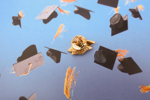 Graduation Cap Gold Lapel Pin