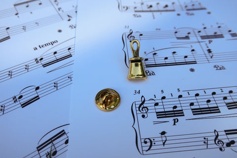 Handbell Gold Lapel Pin
