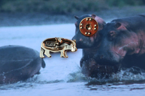 Hippopotamus Gold Lapel Pin
