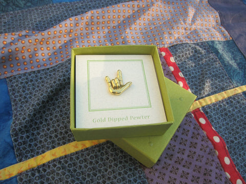 'I Love You' Gold Lapel Pin