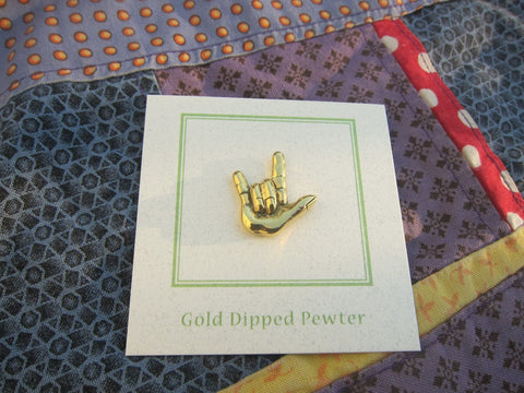 'I Love You' Gold Lapel Pin