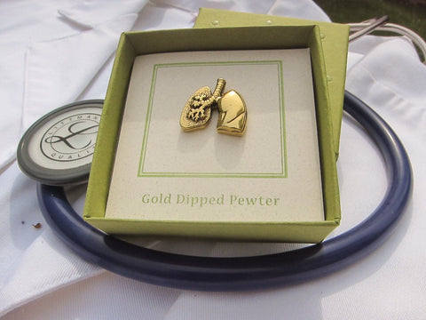 Lungs Gold Lapel Pin