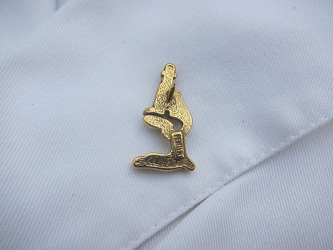 Microscope Gold Lapel Pin