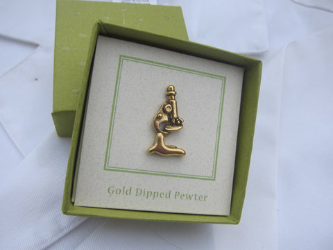 Microscope Gold Lapel Pin