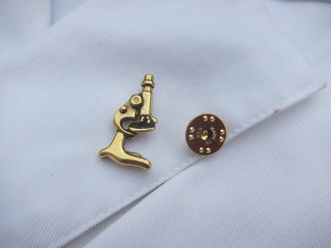 Microscope Gold Lapel Pin