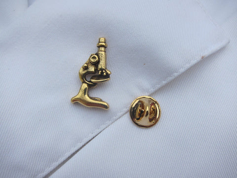 Microscope Gold Lapel Pin