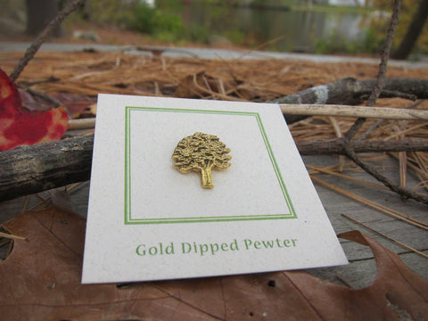 Oak Tree Gold Lapel Pin
