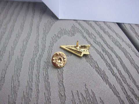 Paper Airplane Gold Lapel Pin